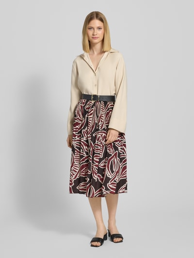 OPUS Midirok met elastische band, model 'Ribane' Donkerrood - 1