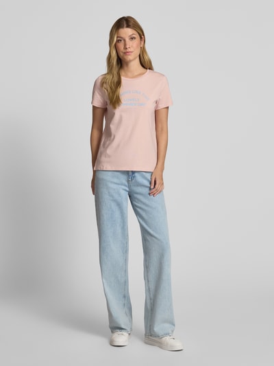 Tom Tailor Denim Regular Fit T-Shirt aus reiner Baumwolle Hellrosa 1