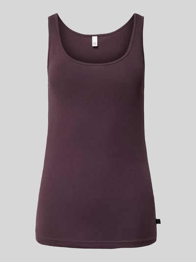 QS Tanktop mit tiefem Rundhalsausschnitt Aubergine 2