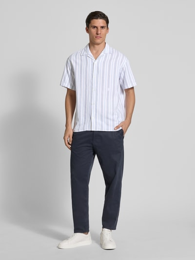 Jack & Jones Premium Regular Fit Freizeithemd aus Baumwoll-Mix mit Leinen-Anteil Modell 'MONTANA' Weiss 1
