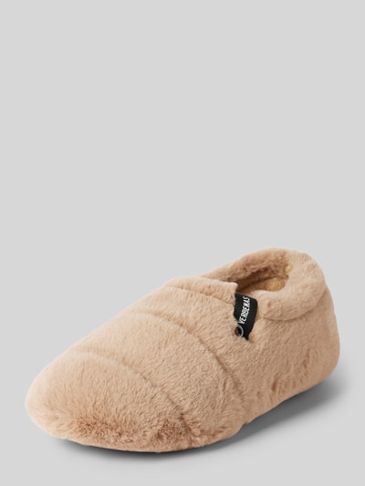 Verbenas Slippers met imitatiebont, model 'YALE GROSETO' Camel - 1