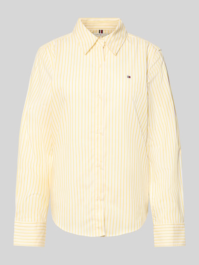 Tommy Hilfiger Regular fit overhemdblouse van katoenmix  Lichtgeel - 2