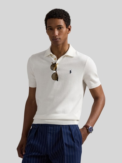 Polo Ralph Lauren Regular Fit Poloshirt aus reiner Baumwolle Offwhite 4