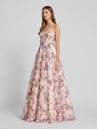 Luxuar Abendkleid mit Rüschen Rosa 1