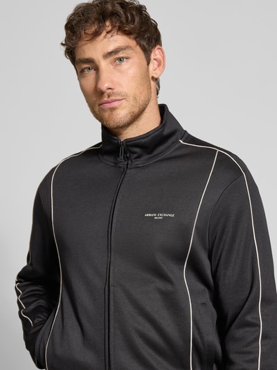 ARMANI EXCHANGE Sweatjack met ritssluiting, model 'FELPA' Zwart - 3