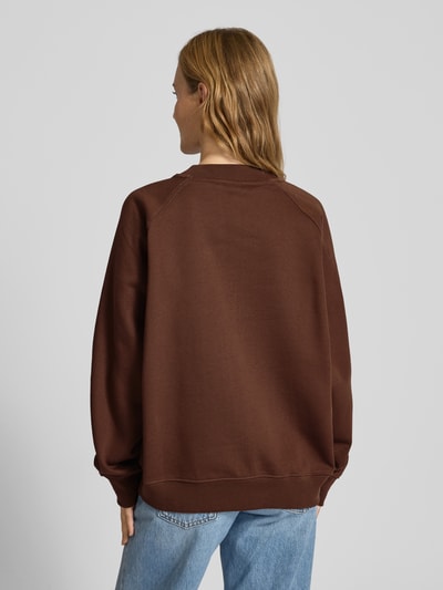 LeGer by Lena Gercke Oversized sweatshirt met ribboorden, model 'Maxime' Donkerbruin - 5