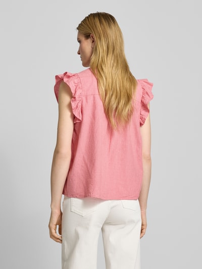 mbyM Regular Fit Blusentop mit gelegten Falten Modell 'Gemala' Rot 5