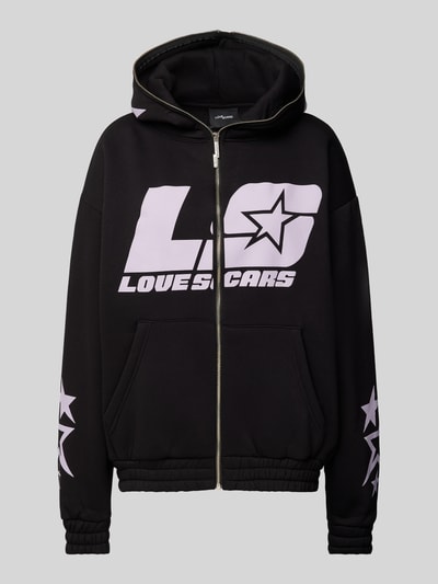 LOVE SCARS Sweatjacke mit Label-Print Modell 'Star' Black 1