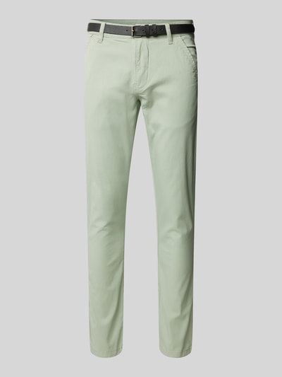 Lindbergh Classic Stretch Fit Chino mit Gürtel Gruen 1