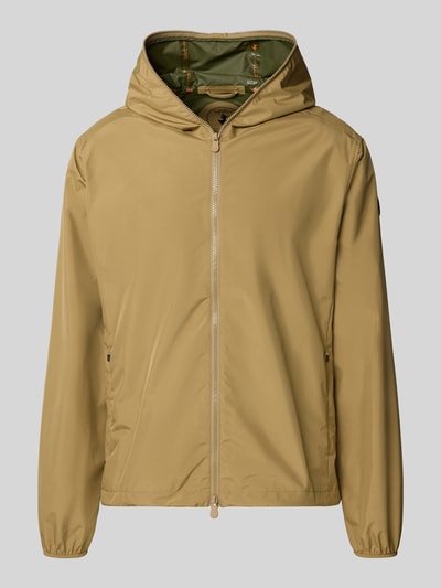 Produktfoto, Jacke mit Zweiwegereißverschluss Modell 'Zayn' von SAVE THE DUCK in Beige, glatte Textur, Kapuze, Regular Fit, Eingrifftaschen, Herrenjacke