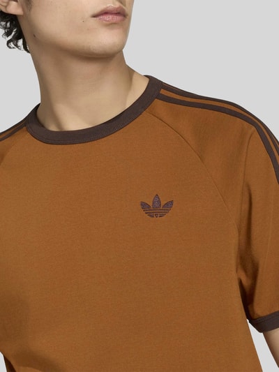 adidas Originals Regular Fit T-Shirt aus reiner Baumwolle mit Logo-Stitching Orange 5