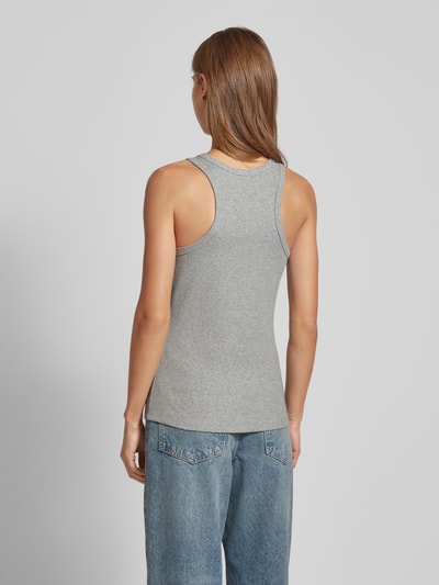 Liu Jo White Tanktop mit Label-Stitching Hellgrau 5