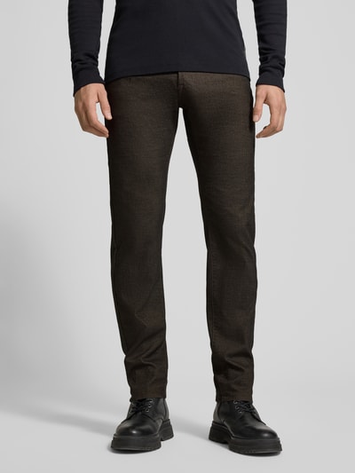 Pierre Cardin Slim Fit Stoffhose mit Viskose-Anteil Modell 'Lyon' Dunkelbraun 4