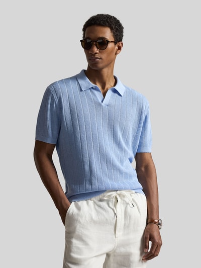 Polo Ralph Lauren Relaxed Fit Poloshirt aus reinem Leinen Hellblau 4