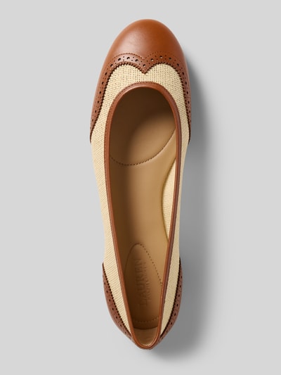 Lauren Ralph Lauren Ballerinas mit glatter Sohle Modell 'JAYNA' Cognac 3