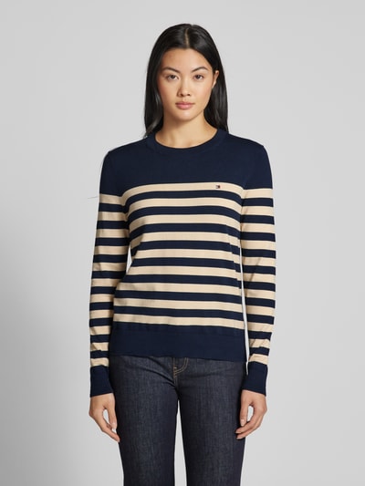 Tommy Hilfiger Strickpullover mit Logo-Stitching Marine 4