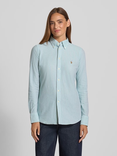 Polo Ralph Lauren Slim Fit Hemdbluse mit Button-Down-Kragen Gruen 4