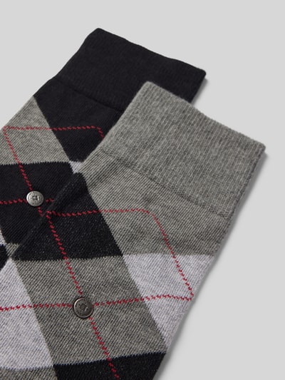 Burlington Socken mit Label-Applikation Modell 'Everyday Argyle' im 2er-Pack Hellgrau 2