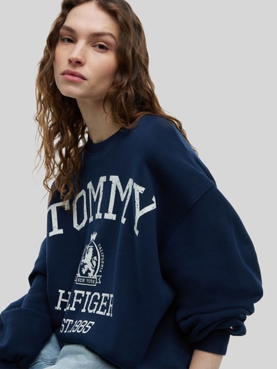 Tommy Hilfiger Loose Fit Sweatshirt aus reiner Baumwolle mit Logo-Print Marine 3