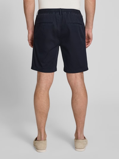 Profuomo Straight Fit Shorts mit Bundfalten Marine 5