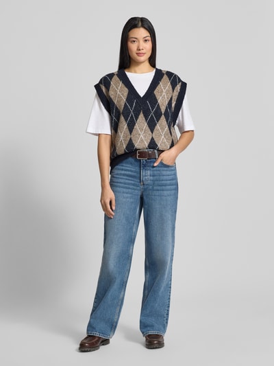 FREE/QUENT Pullunder mit V-Ausschnitt Modell 'Grsargyle' Taupe 1