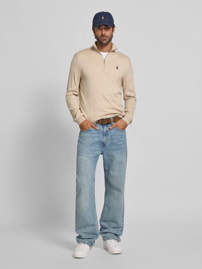 Polo Ralph Lauren Strickpullover mit Troyer-Kragen Ecru 1