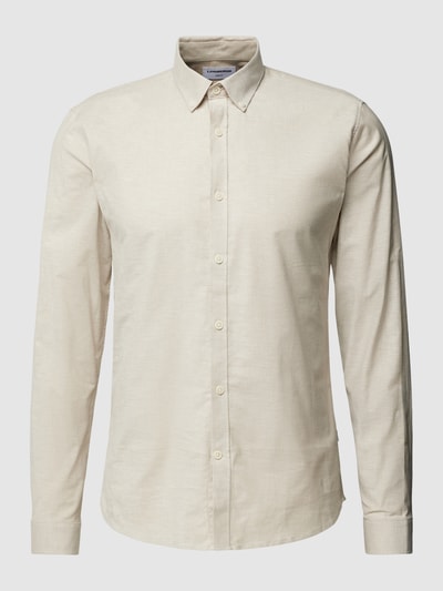 Lindbergh Slim fit vrijetijdsoverhemd met button-downkraag, model 'Oxford' Beige - 2