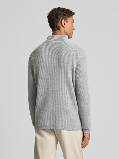 MAERZ Muenchen Gebreide pullover van een mix van scheerwol en alpaca met opstaande band Lichtgrijs - 5