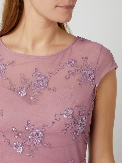 Paradi Cocktailkleid mit floralen Stickereien  Mauve 3