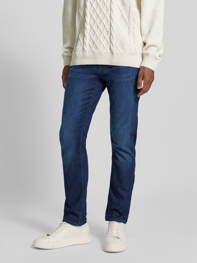 BOSS Orange Slim Fit Jeans aus Baumwoll-Mix Modell 'DELAWARE' Dunkelblau 4