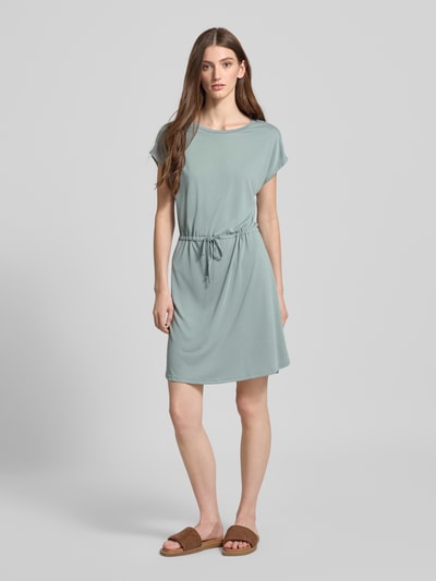 Only Getailleerde knielange jurk van viscosemix, model 'HANNAH' Rietgroen - 1