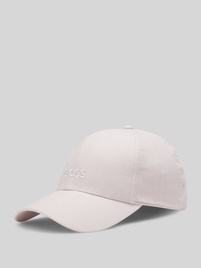 BOSS Basecap aus reinem Leinen mit Label-Stitching Rose 3