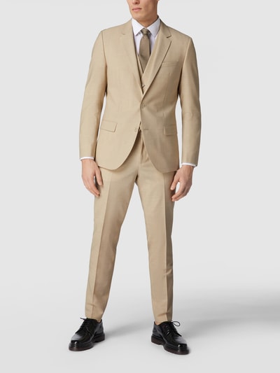 HUGO Slim fit pantalon met scheerwol, model 'Getlin' Beige - 1