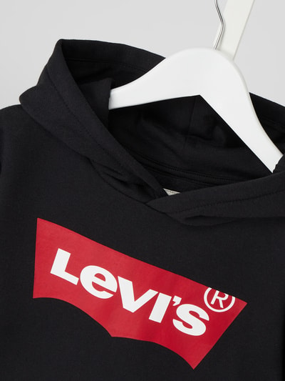 Levi’s® Kids Bluza z kapturem z nadrukiem z logo  Czarny 2