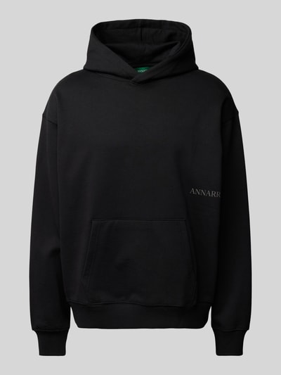 ANNARR Hoodie aus Bio-Baumwolle mit Label-Print Modell 'RARTICE' Black 2