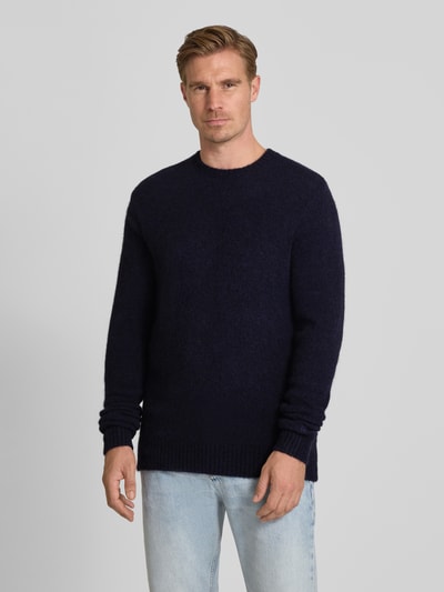 Forét Strickpullover mit Leinen-Anteil Modell 'ALPINE' Dunkelblau 4