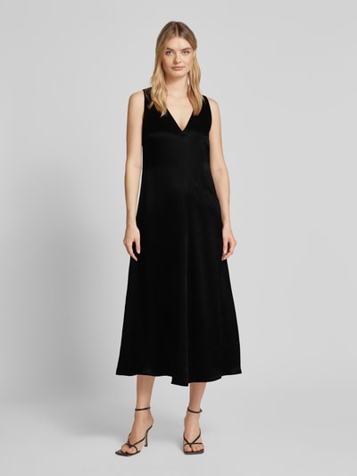 Weekend Max Mara Midikleid mit V-Ausschnitt Modell 'CIMA' Black 4