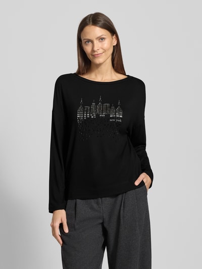 comma Oversized Longsleeve mit Label-Detail Black 4