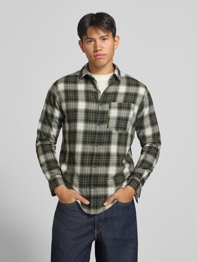 JACK & JONES Slim Fit Freizeithemd aus reiner Baumwolle Modell 'James' Oliv 4