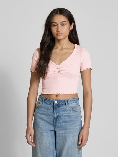 Only Regular Fit Crop Top aus Baumwoll-Elasthan-Mix Modell 'BETTY' Rosa 4
