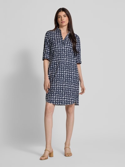 ROBE LÉGÈRE Knielanges Kleid mit Stehkragen Marine 1