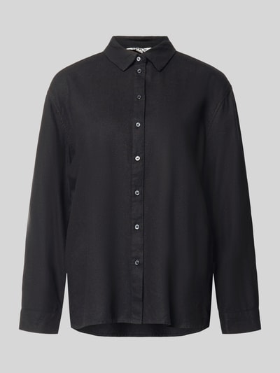 ONLY Relaxed Fit Leinenbluse mit Hemdblusenkragen Modell 'GOA' Black 2