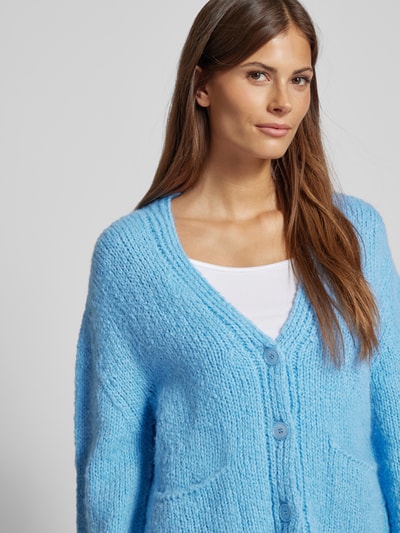 Rich & Royal Strickcardigan mit Eingrifftaschen Hellblau 3