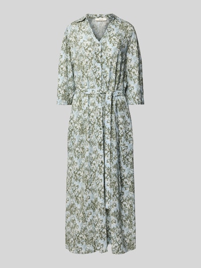 Selected Femme Soepele maxi-jurk van pure viscose, model 'FLORA' Olijfgroen - 2