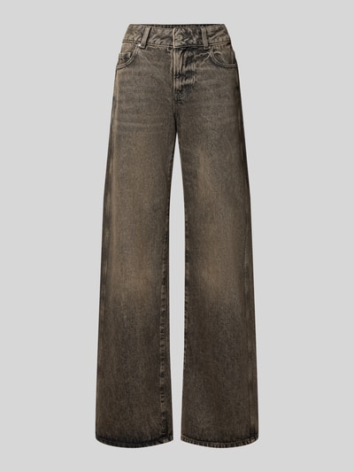 Produktfoto, Wide Fit Jeans mit Eingrifftaschen von Gina Tricot in Braun, reine Baumwolle, Flared Cut, strukturierte Denim-Optik