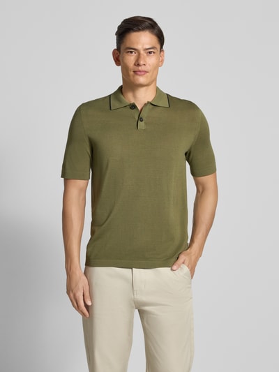 Marc O'Polo Regular fit poloshirt van puur katoen - Marc O'Polo × DFB Travel Collection Olijfgroen - 4