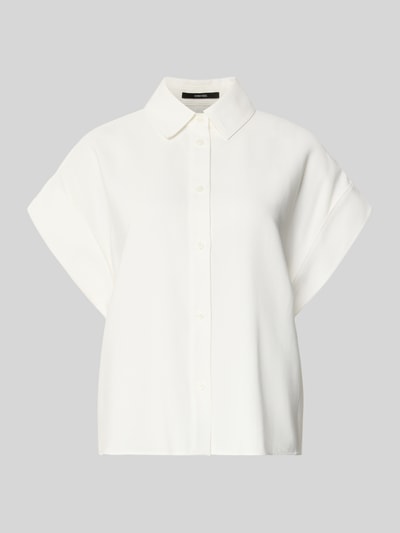 Produktfoto, Boxy Fit Bluse aus Viskose-Mix Modell 'Zelya' von Someday in Weiß mit Hemdblusenkragen und Knopfleiste, Rückenlänge bei Größe 36: 55 cm