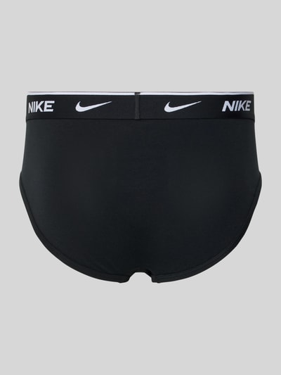 Produktfoto, schwarzer Slip aus Baumwoll-Mix Modell 'ESSENTIAL' von Nike mit elastischem Logo-Bund und eng anliegender Passform.