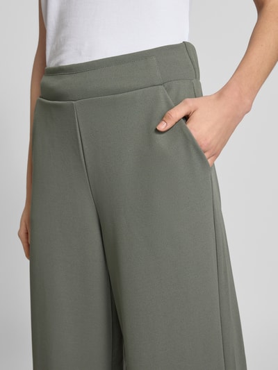 Soyaconcept Wide leg stoffen broek met verkort model, model 'Siham' Kaki - 3