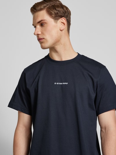 G-Star Raw T-Shirt mit Label-Print Dunkelblau 3